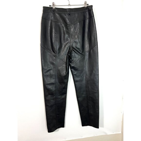 Aritzia Black Wilfred Rebel Vegan Faux Leather Pants Side Pockets Size 10 - Picture 6 of 9